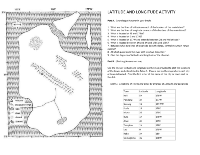 Latitude and longitude on the esrt answer key