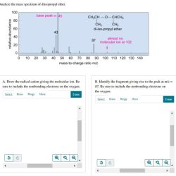 Analyze the mass spectrum of diisopropyl ether