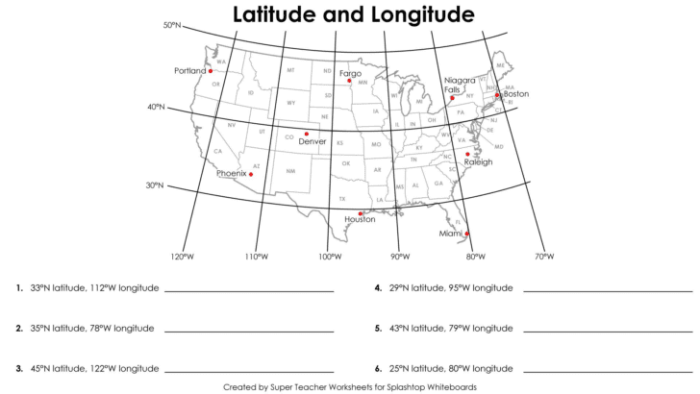 Latitude and longitude on the esrt answer key